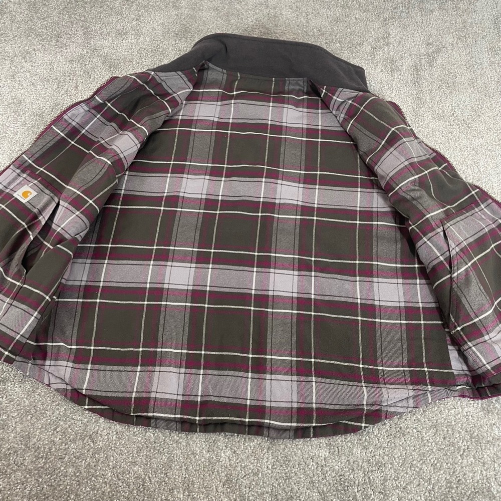 Carhartt Reversible Vest Womens XXL Quilted Plaid Full Zip Magenta 2XL - Picture 3 of 11